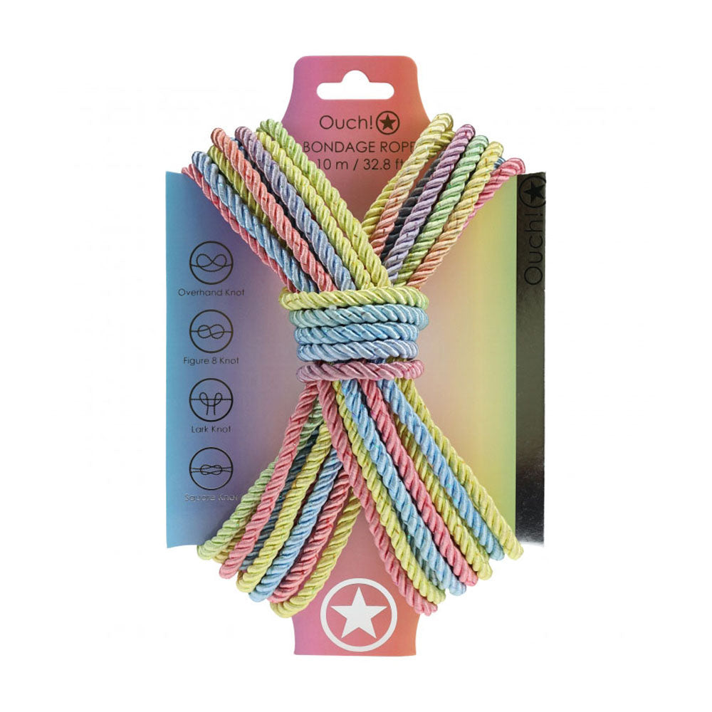 Ouch! Bondage Rope 10M Nylon Pastel | 8714273059413 | Discreet Personal Wellness