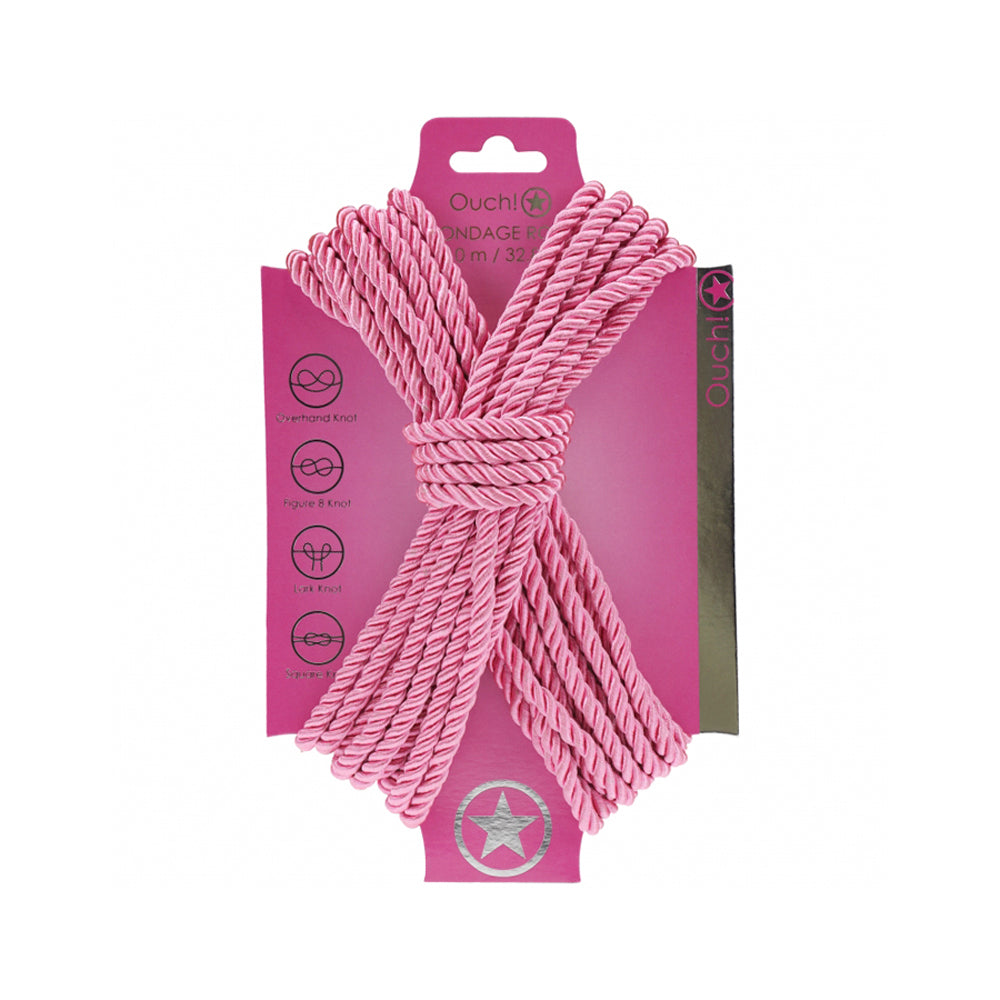 Ouch! Bondage Rope 10 Meter Nylon Pink | 8714273059444 | Discreet Personal Wellness