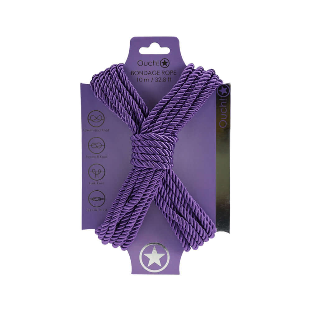 Ouch! Bondage Rope 10 Meter Nylon Purple | 8714273059451 | Discreet Personal Wellness