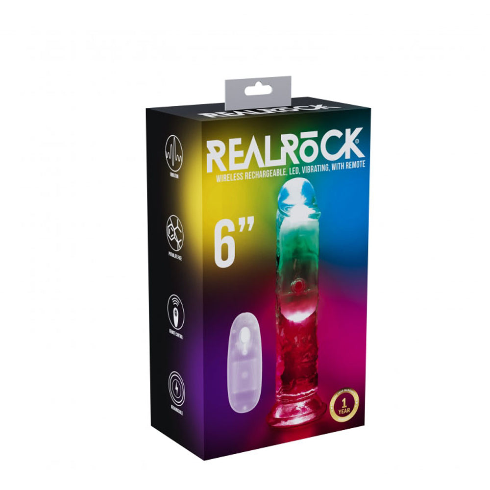 Realrock Led Vibrating Dildo No Balls 6" | 8714273059604 | Discreet Personal Wellness