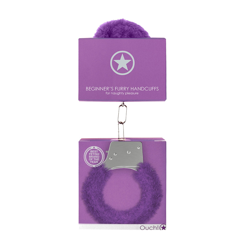 Ouch! Beginner's Handcuffs Furry Purple | 8714273074089 | Discreet Personal Wellness