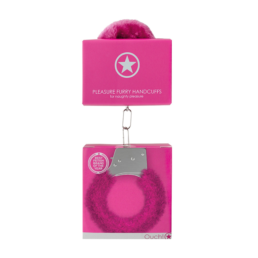 Ouch! Pleasure Handcuffs Furry Pink | 8714273074188 | Discreet Personal Wellness