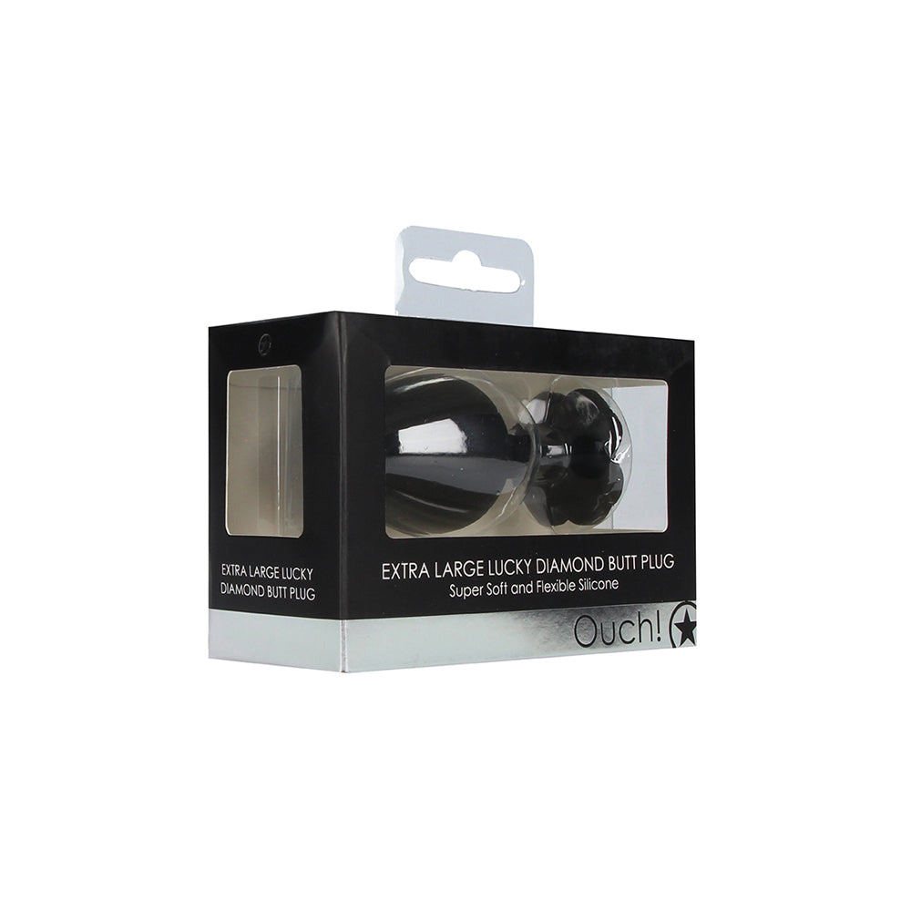 Extra Large Lucky Diamond Butt Plug Black | 8714273492357 | Discreet Personal Wellness