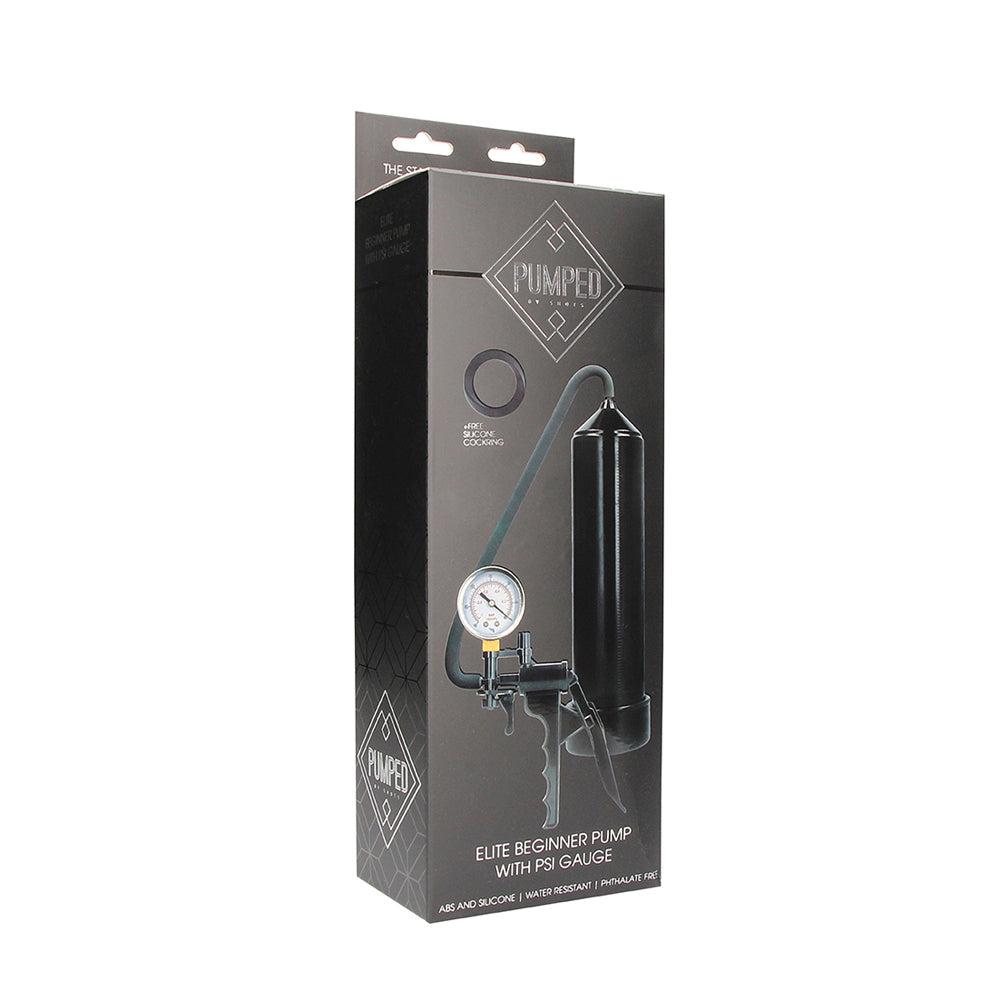 Pumped Elite Beginner Pump With Psi Gauge Black | 8714273504746 | Discreet Personal Wellness