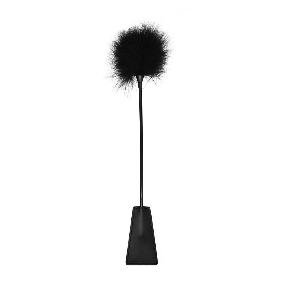 Ouch! Crop With Feather Black | 8714273505262 | Discreet Personal Wellness