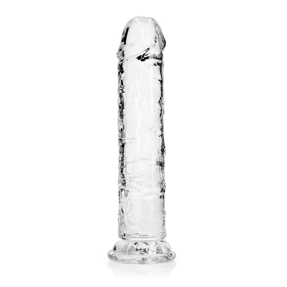 Realrock Crystal Clear Straight Realistic Dildo With Suction Cup 8'' Transparent | 8714273520494 | Discreet Personal Wellness