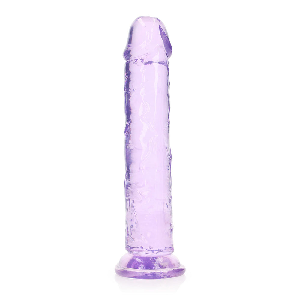 Realrock Crystal Clear Straight Realistic Dildo With Suction Cup 9'' Purple | 8714273520524 | Discreet Personal Wellness