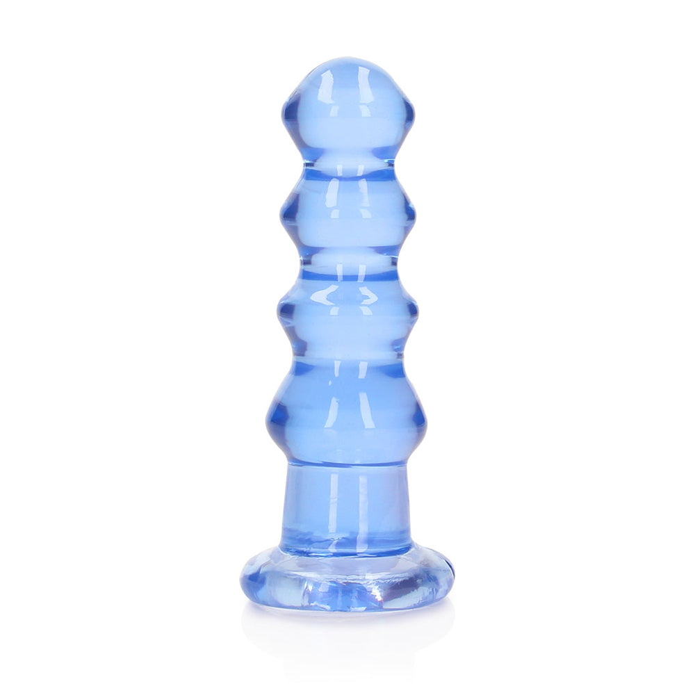 Realrock Crystal Clear Curvy Dildo Or Butt Plug 5.5'' Blue | 8714273520654 | Discreet Personal Wellness