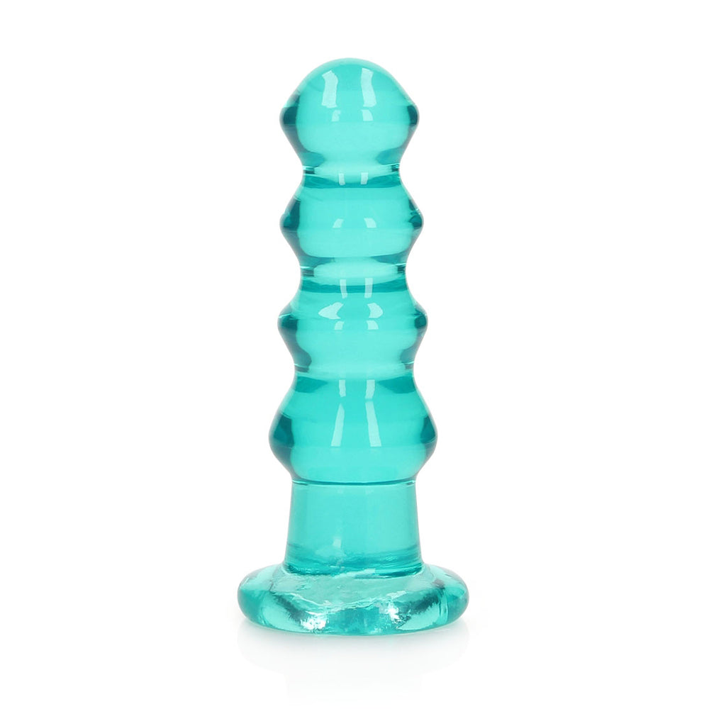 Realrock Crystal Clear Curvy Dildo Or Butt Plug 5.5'' Turquoise | 8714273520685 | Discreet Personal Wellness