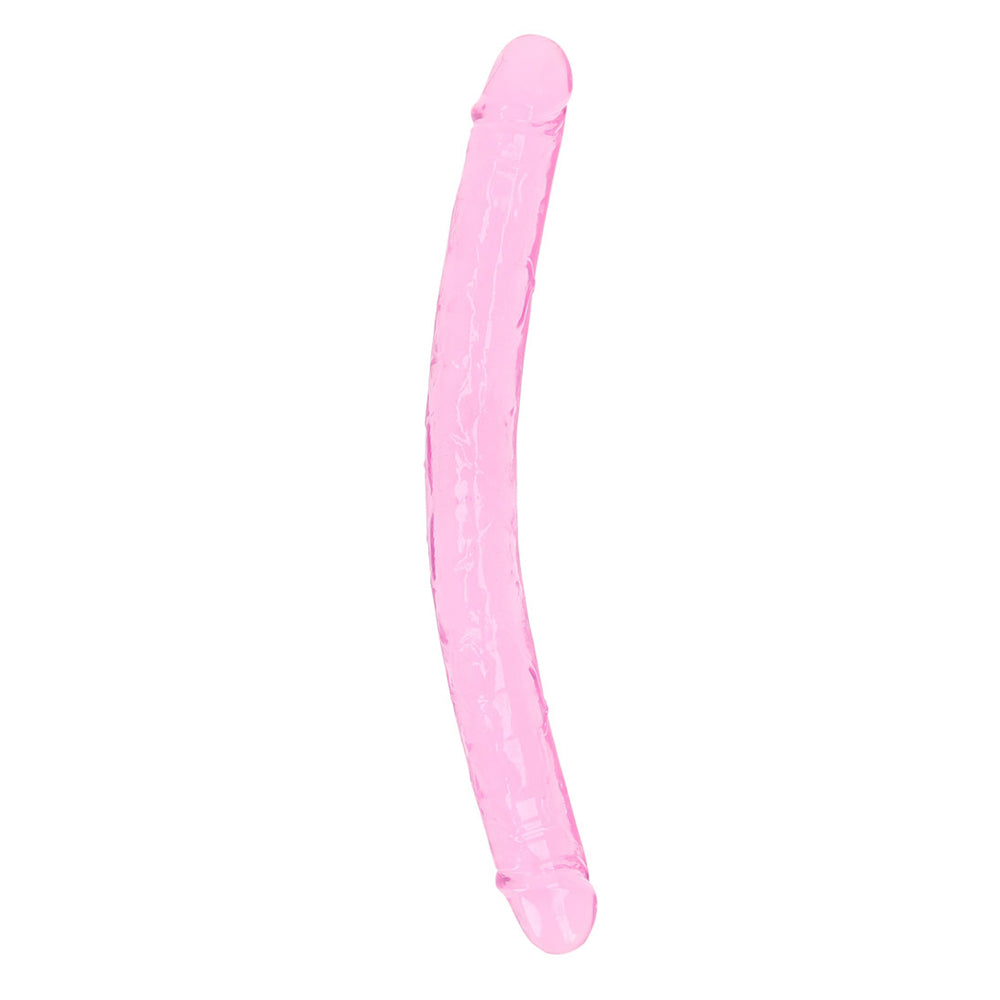Realrock Crystal Clear Double Penis 18'' Pink | 8714273520708 | Discreet Personal Wellness