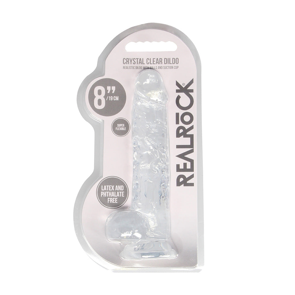 Realrock 8" Realistic Dildo With Balls Transparent | 8714273543226 | Discreet Personal Wellness