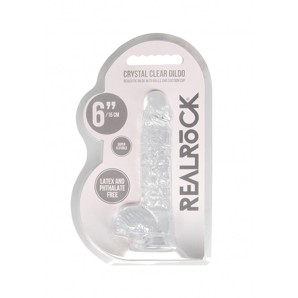 Realrock 6" Realistic Dildo With Balls Transparent | 8714273544353 | Discreet Personal Wellness