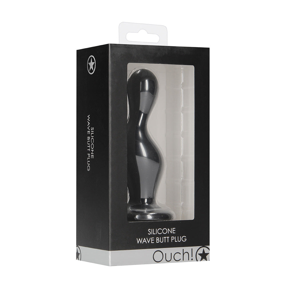 Ouch! Wave Butt Plug Black | 8714273930712 | Discreet Personal Wellness