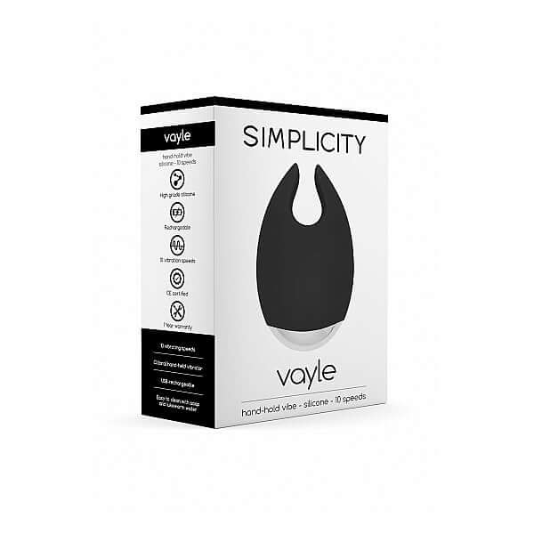 Simplicity Vayle Hand-Hold Vibe Black | 8714273932488 | Discreet Personal Wellness