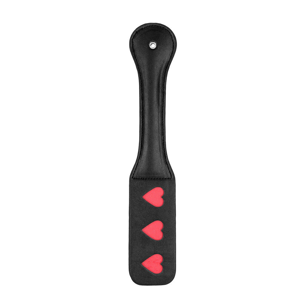 Ouch! Paddle Hearts Black | 8741273504018 | Discreet Personal Wellness