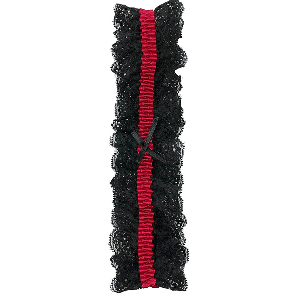 Lace Garter Black/Red O/S | 8932130101178 | Discreet Personal Wellness