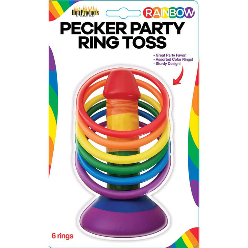 Rainbow Pecker Party Ring Toss | 818631032808 | Discreet Personal Wellness