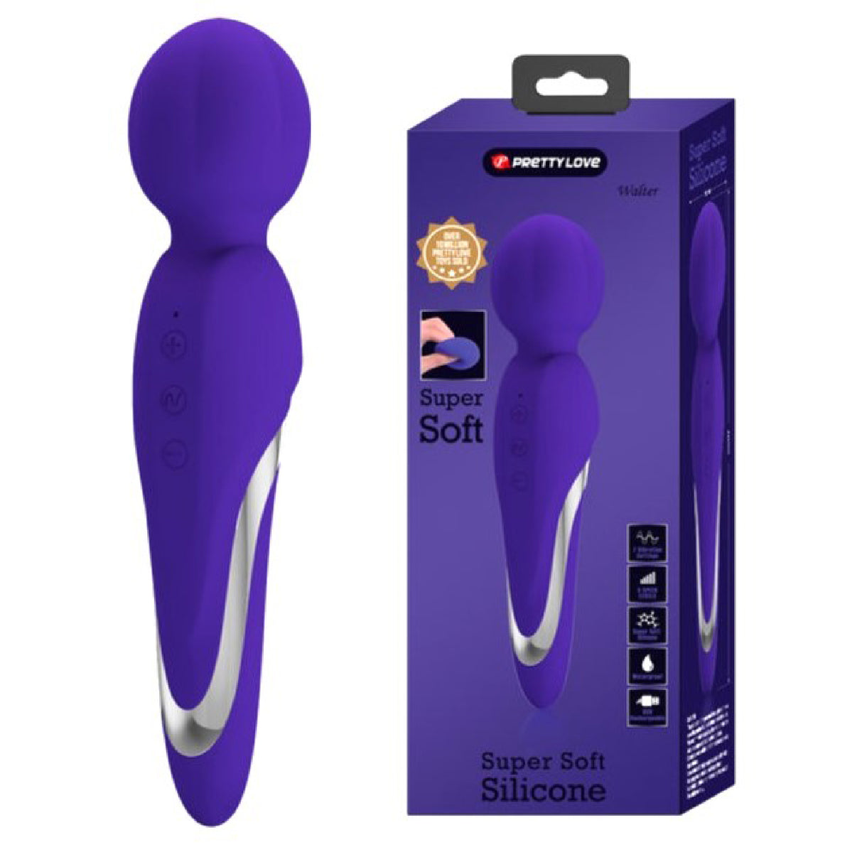 Walter Super Soft Silicone Wand - Violet | 6959532334777 | Discreet Personal Wellness
