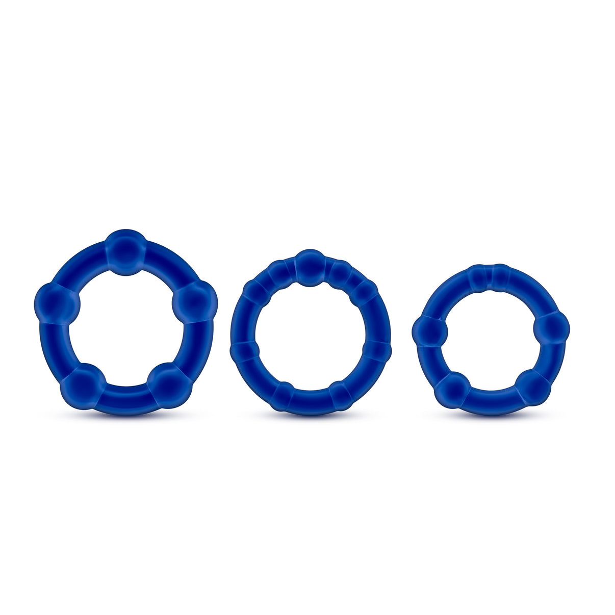 Stay Hard - Beaded Penis Rings - 3 Pack - Blue | 853858007048 | Discreet Personal Wellness