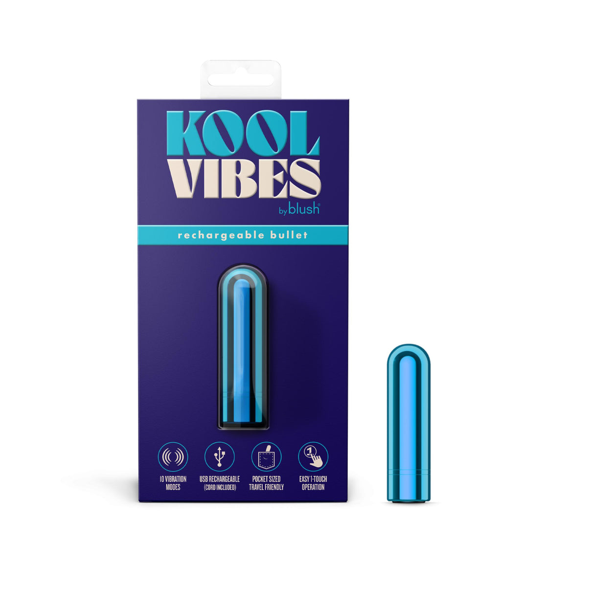 Kool Vibes - Rechargeable Mini Bullet - Blueberry | 850002870558 | Discreet Personal Wellness