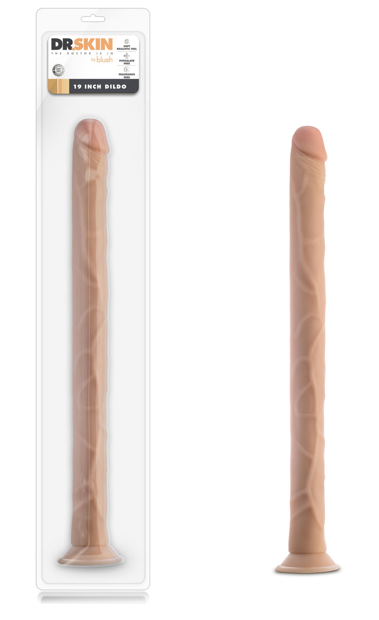 Dr. Skin - 19 Inch Dildo - Beige | 819835029113 | Discreet Personal Wellness