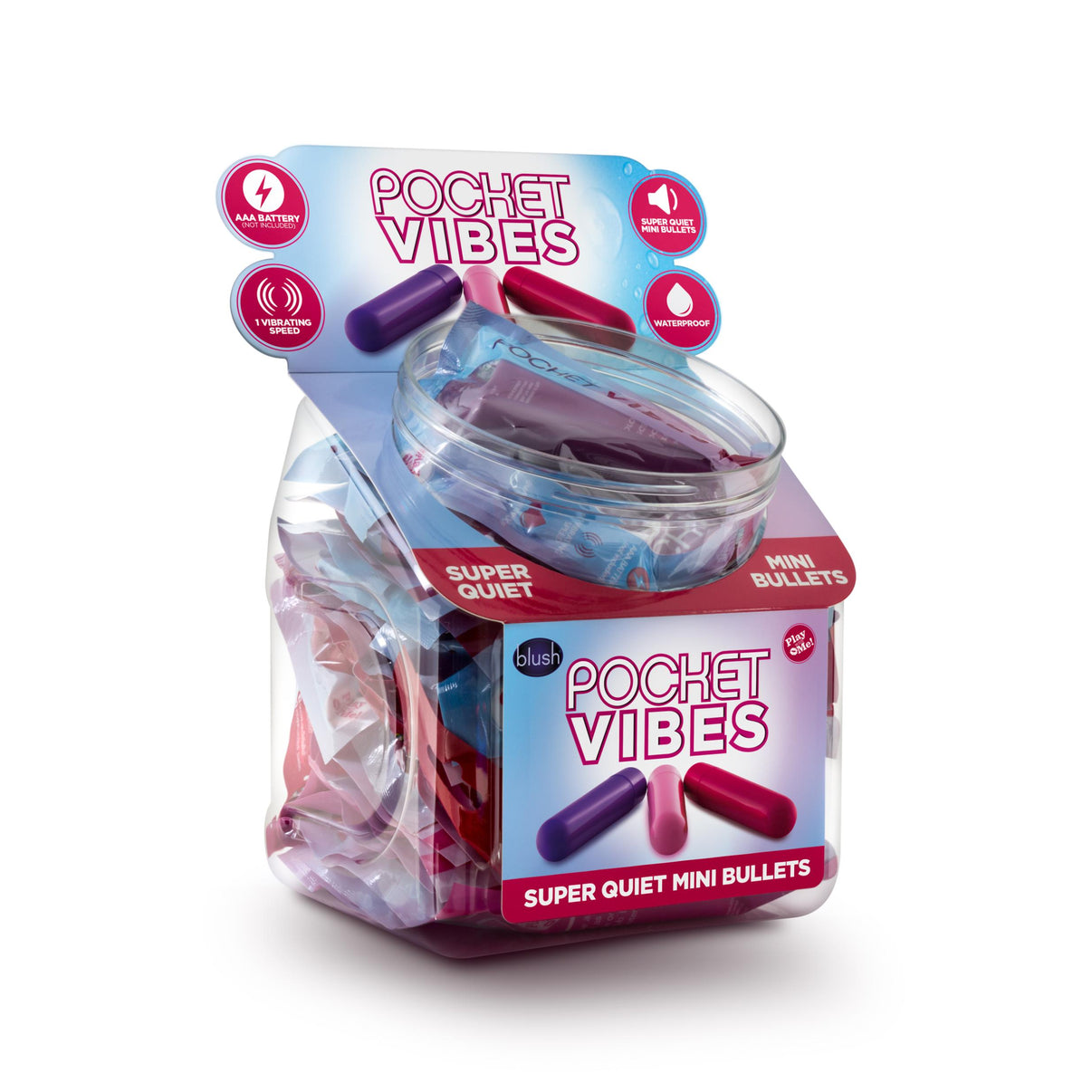 Play With Me - Pocket Vibes Fish Bowl - 36 Pieces | 819835021759 | Discreet Personal Wellness