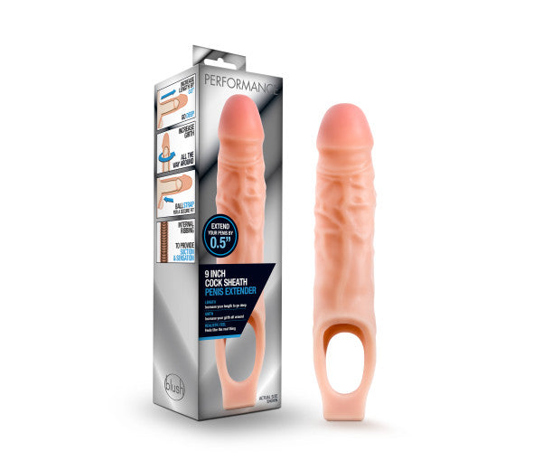 Performance - 9 Inch Penis Sheath Penis Extender - Vanilla | 853858007925 | Discreet Personal Wellness