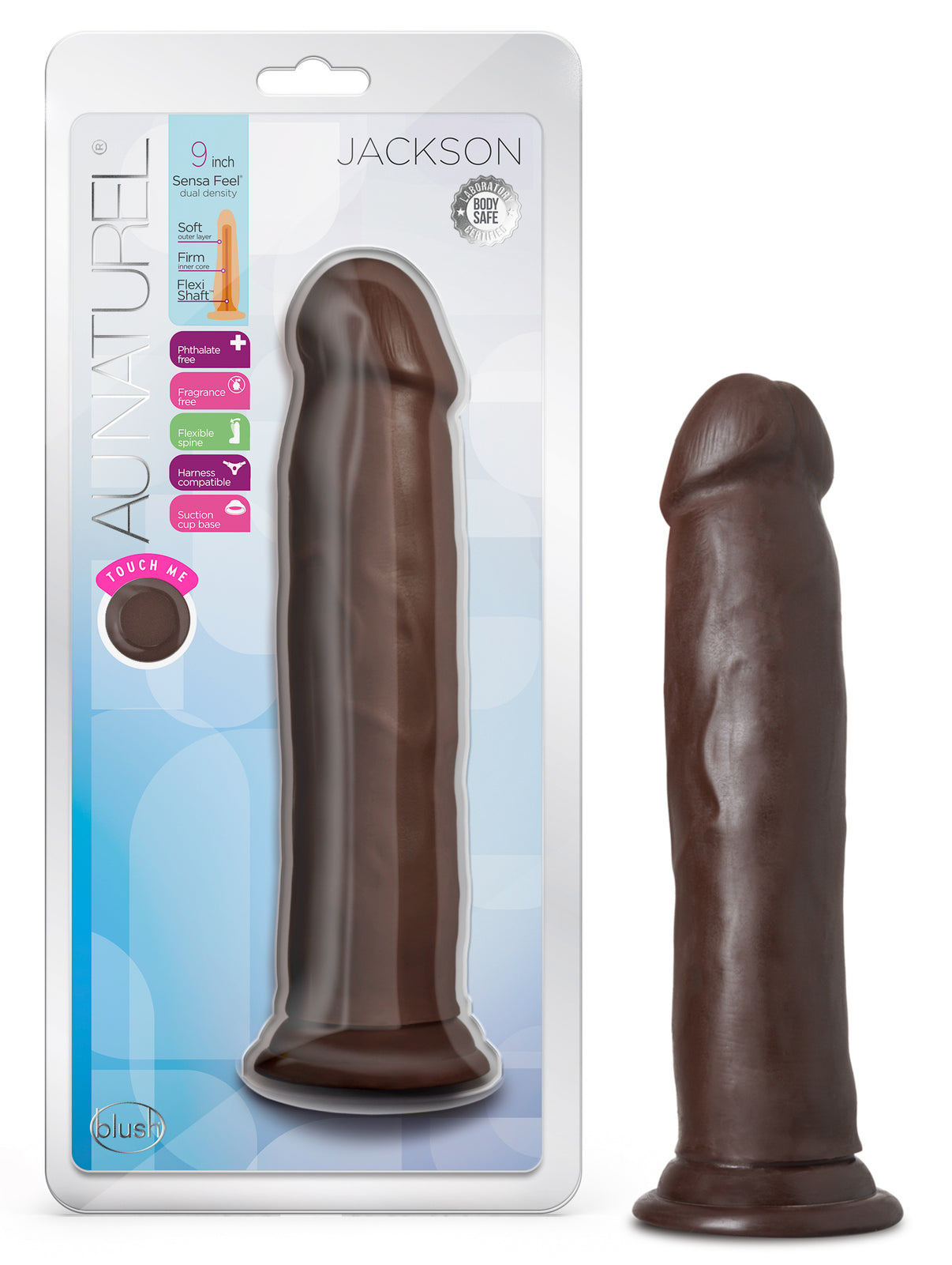 Au Naturel - Jackson - 9 Inch Penis - Chocolate | 819835027317 | Discreet Personal Wellness