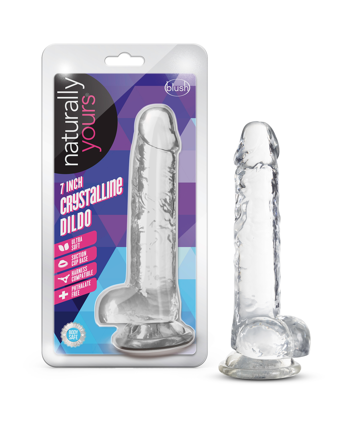 Naturally Yours - 7 Inch Crystalline Dildo - Diamond | 819835026877 | Discreet Personal Wellness