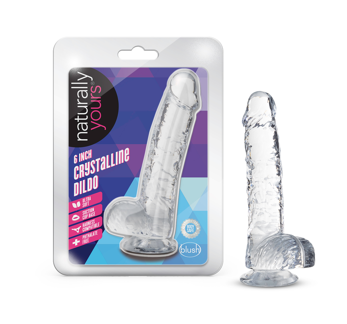 Naturally Yours - 6 Inch Crystalline Dildo - Diamond | 819835026907 | Discreet Personal Wellness
