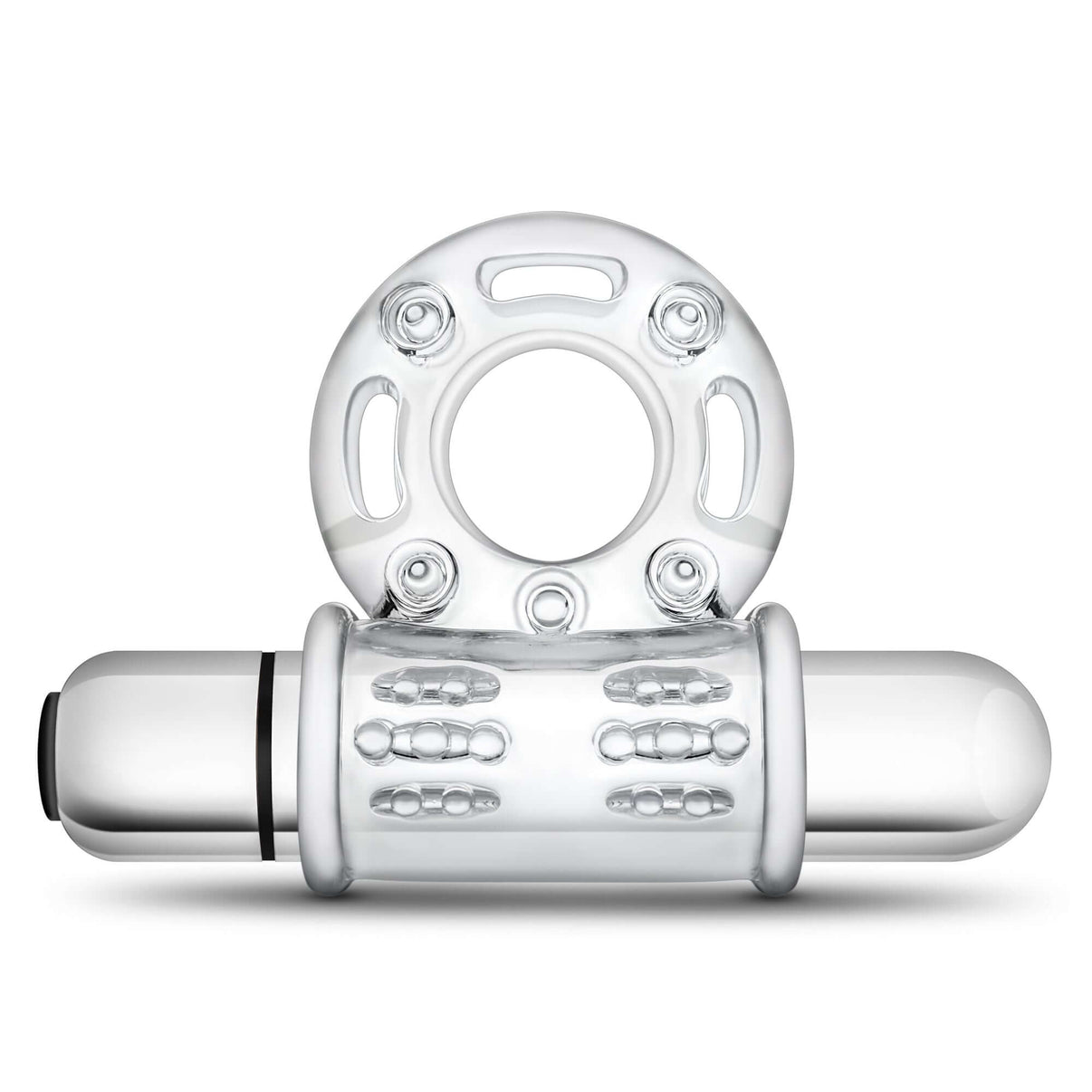 Stay Hard 10 Function Vibrating Bull Ring - Clear | 853858007345 | Discreet Personal Wellness