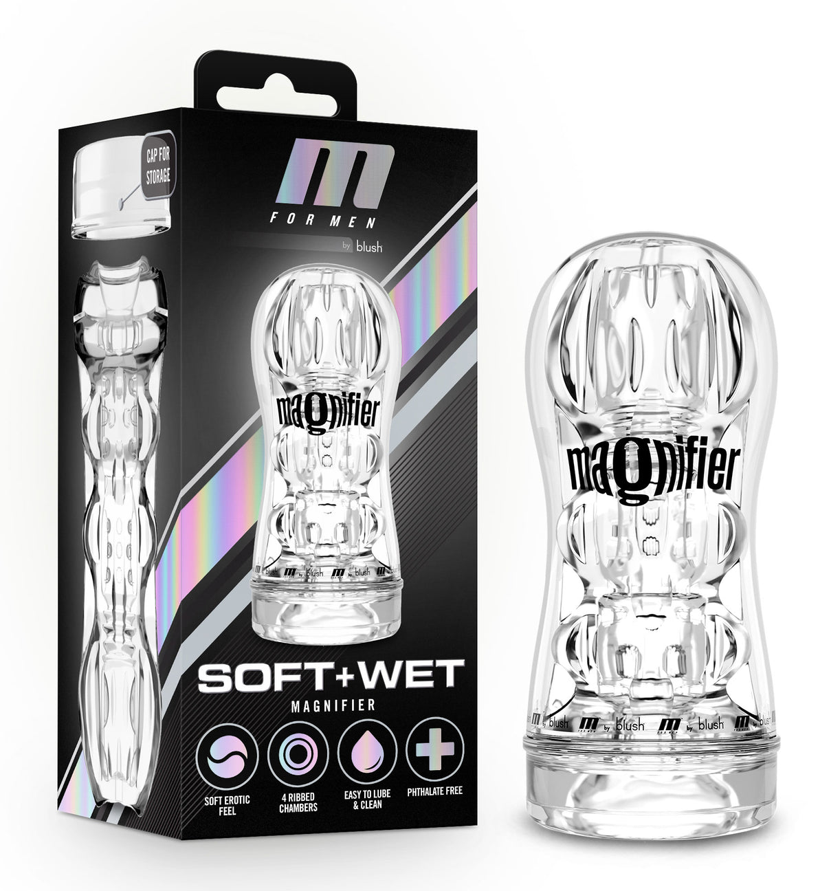 M for Men - Soft and Wet - Magnifier - Clear | 819835027669 | Discreet Personal Wellness