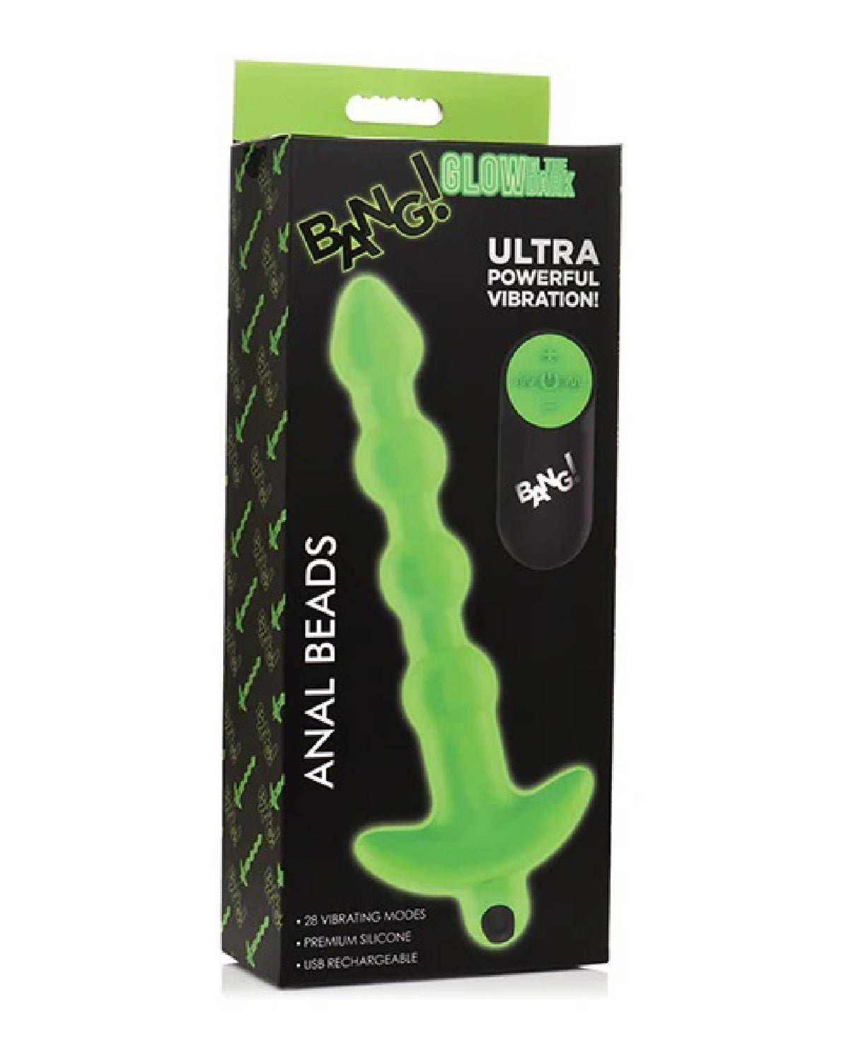 Glow in the Dark Anal Beads - Green | 848518055491 | Discreet Personal Wellness