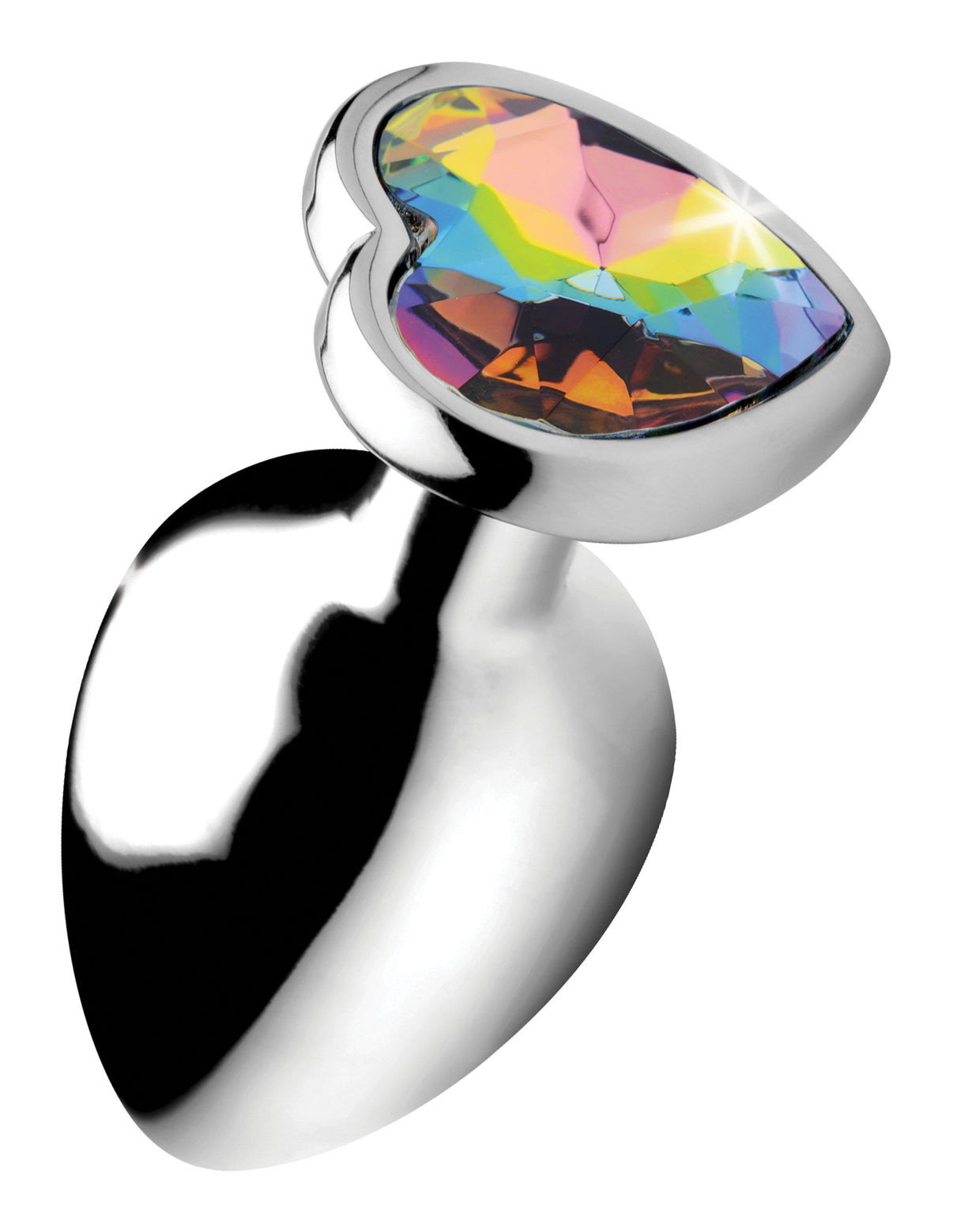 Rainbow Prism Heart Anal Plug - Large | 848518036629 | Discreet Personal Wellness