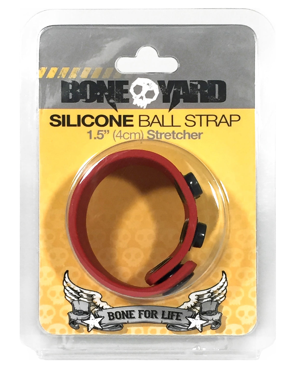 Boneyard Silicone Ball Strap 4cm Stretcher - Red | 666987003122 | Discreet Personal Wellness