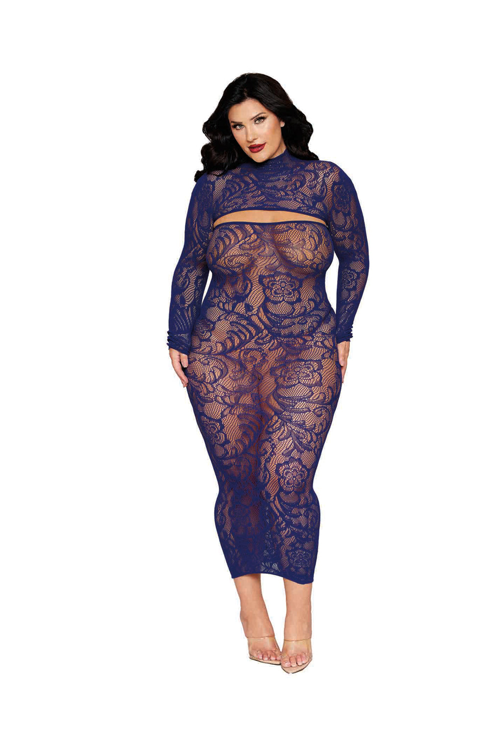 Bodystocking Gown and Shrug Dmnd - Queen - Eclipse | 888368362417 | Discreet Personal Wellness