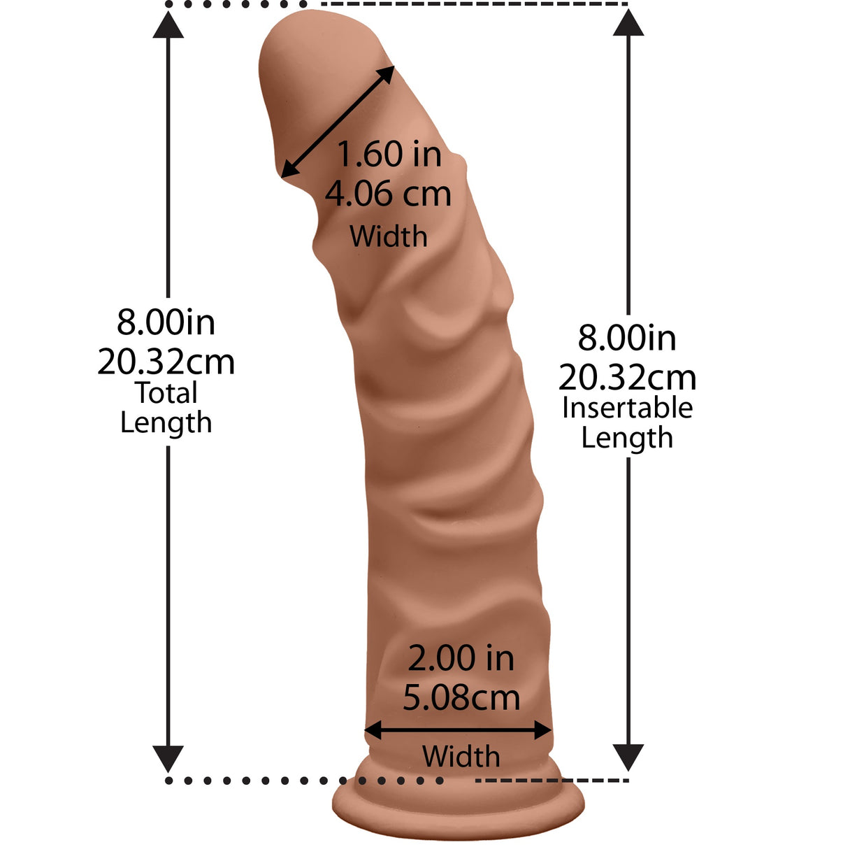 The D - Ragin' D 8 Inch - Caramel | 782421058722 | Discreet Personal Wellness