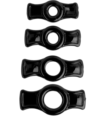 Titanmen Penis Ring Set - Black | 782421016951 | Discreet Personal Wellness