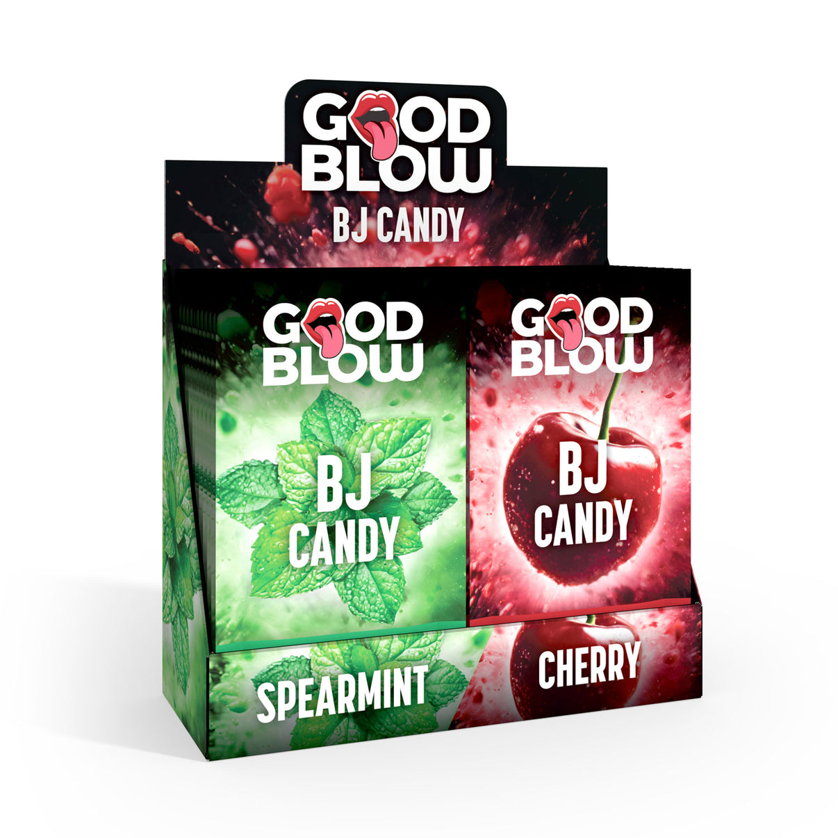 Bj Candy Pop Display Spearmint/cherry 24 Pcs | 848518057310 | Discreet Personal Wellness