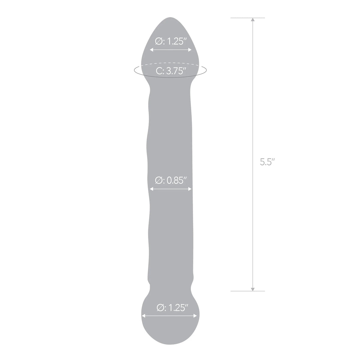 6.5 Inch Full Tip Textured Glass Dildo | 4890808205600 | Discreet Personal Wellness
