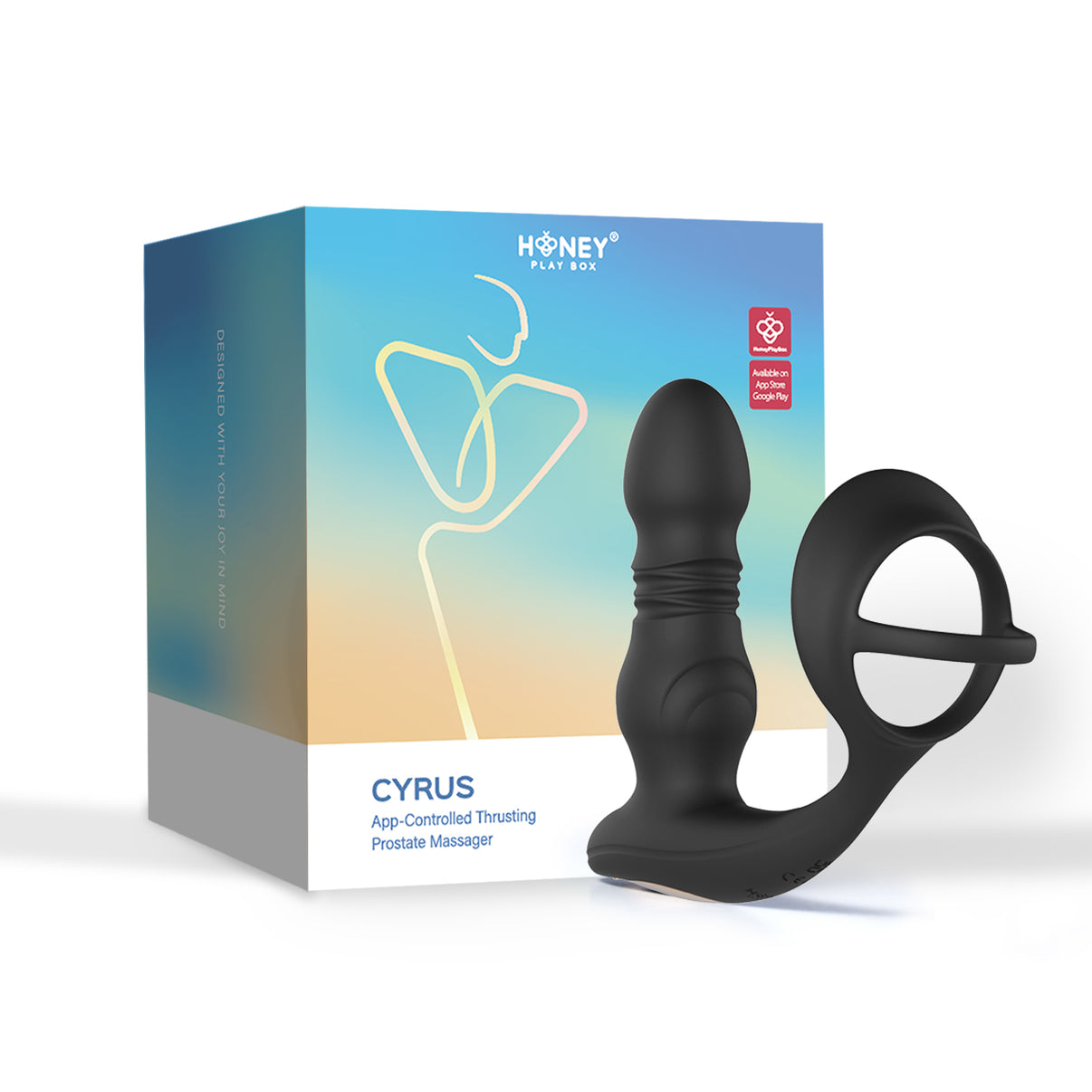Cyrus - App Control Thrusting Prostate Massager - Black | 710022364607 | Discreet Personal Wellness