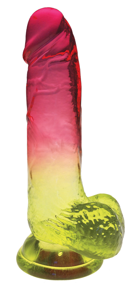 Shades - 8 Inch Gradient Penis - Pink and Yellow | 847841013048 | Discreet Personal Wellness