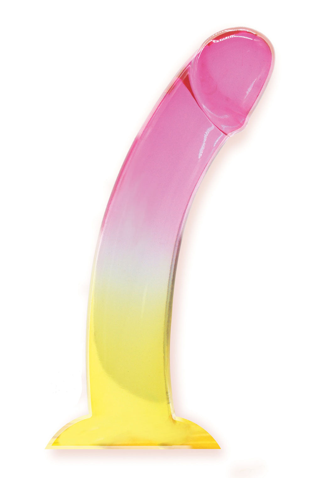Shades, 8.25" Smoothie Jelly Tpr Gradient Penis - Pink and Yellow | 847841013109 | Discreet Personal Wellness