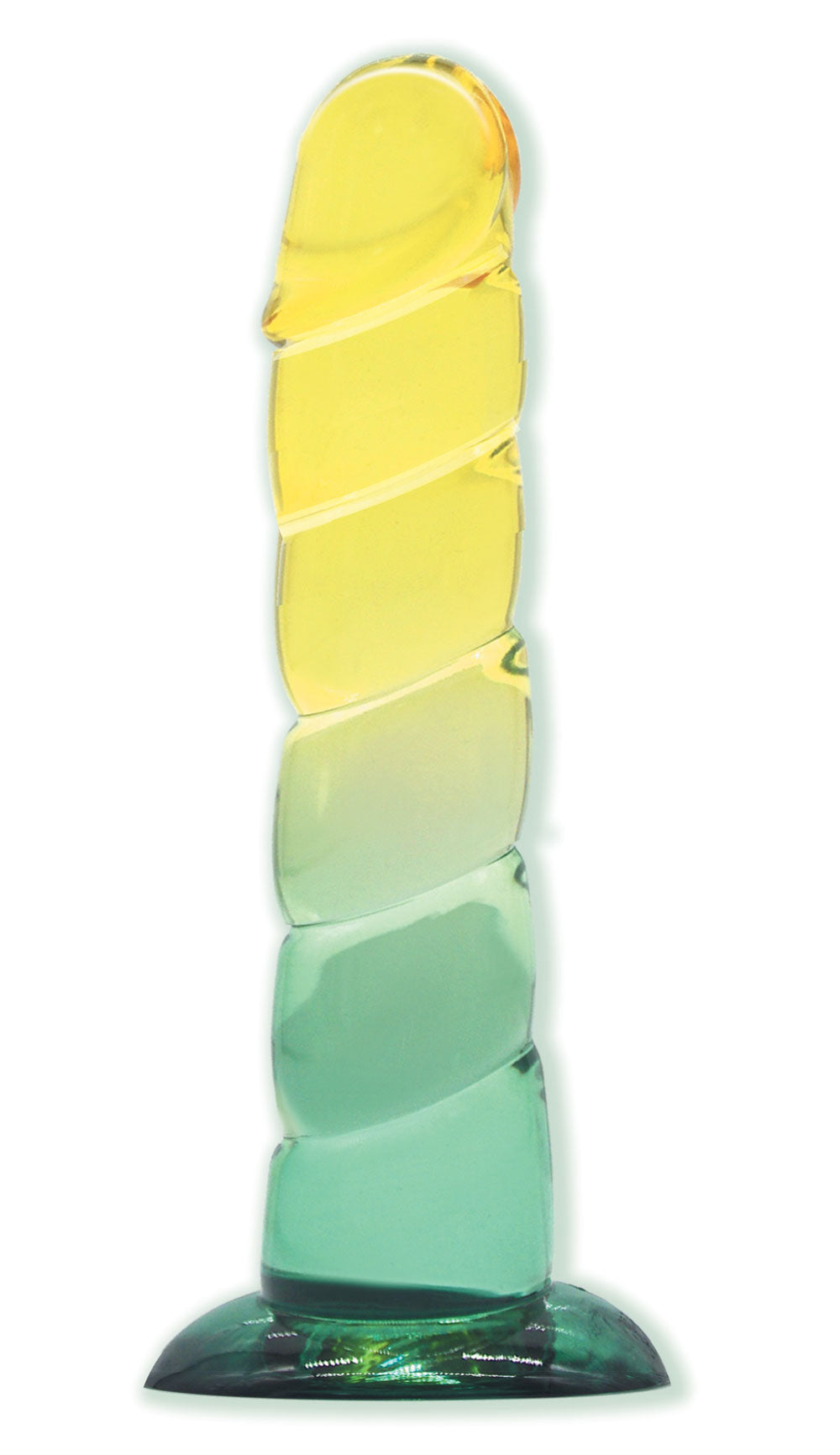Shades, 7.5" Swirl Jelly Tpr Gradient Penis - Yellow and Mint | 847841013130 | Discreet Personal Wellness