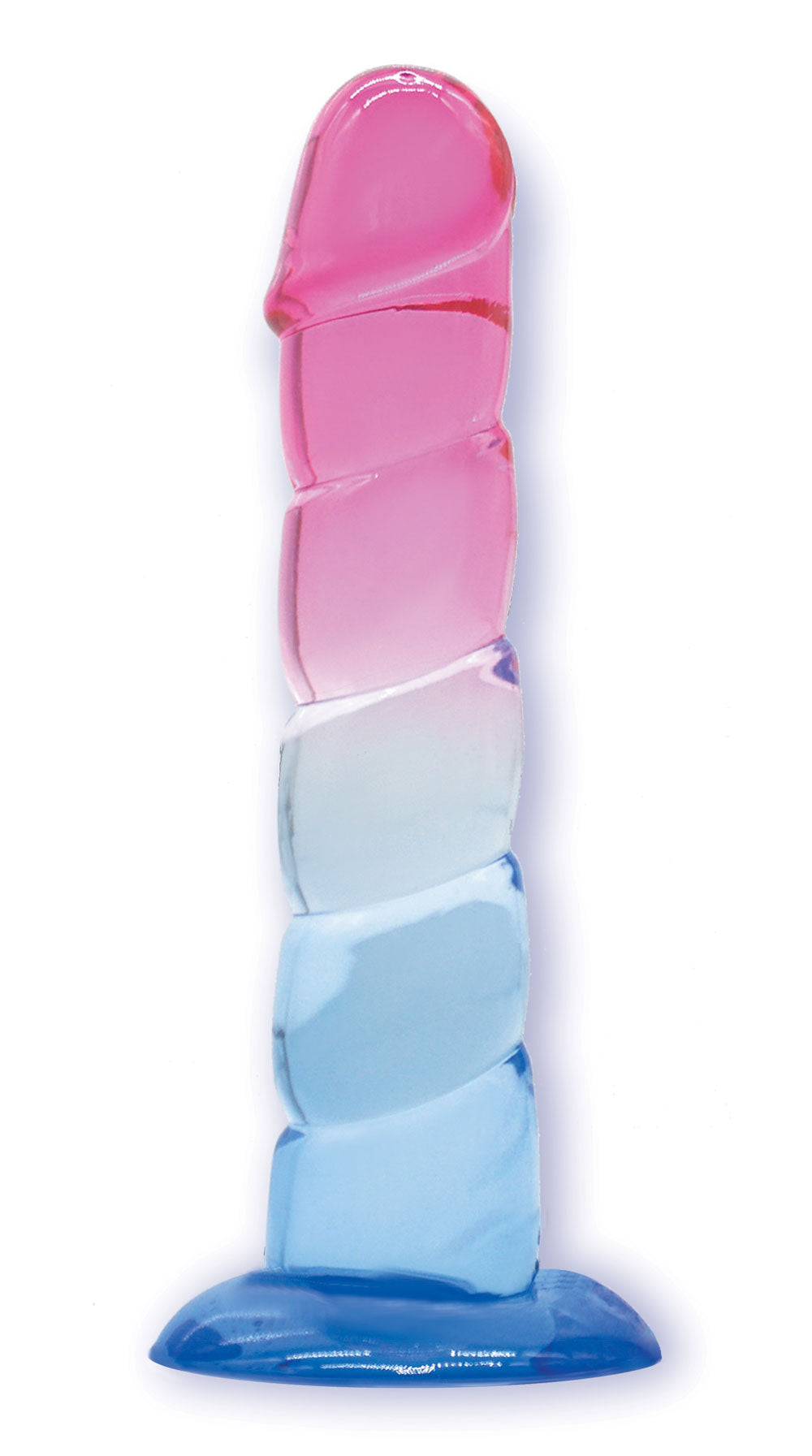 Shades, 7.5" Swirl Jelly Tpr Gradient Penis - Pink and Blue | 847841013147 | Discreet Personal Wellness