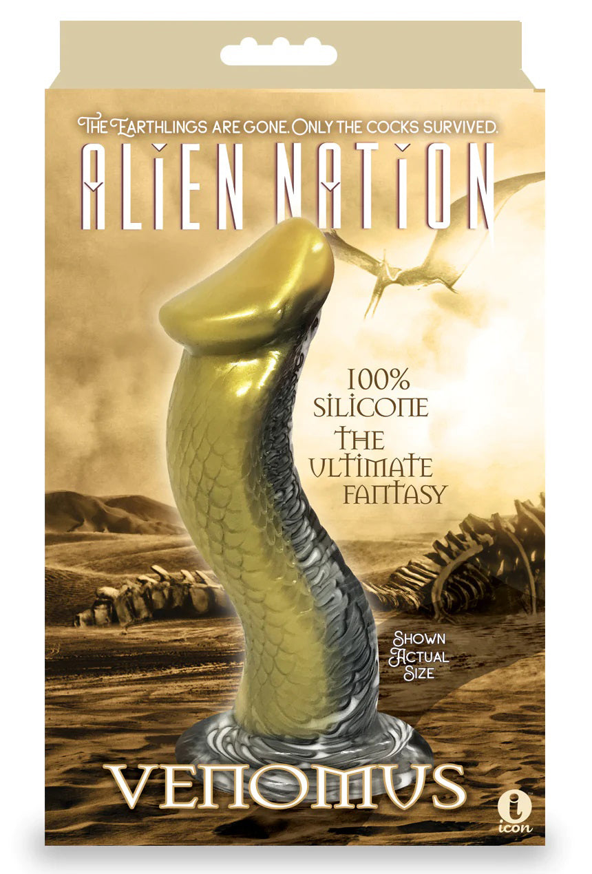 Alien Nation Venomus Silicone Creature Dildo - Gold | 847841013512 | Discreet Personal Wellness