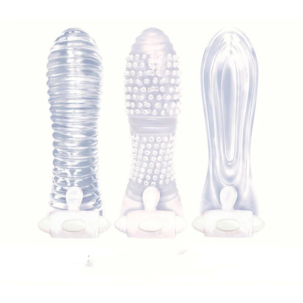Icon Brands - Vibrating Sextenders 3-Pack - Clear | 847841025119 | Discreet Personal Wellness