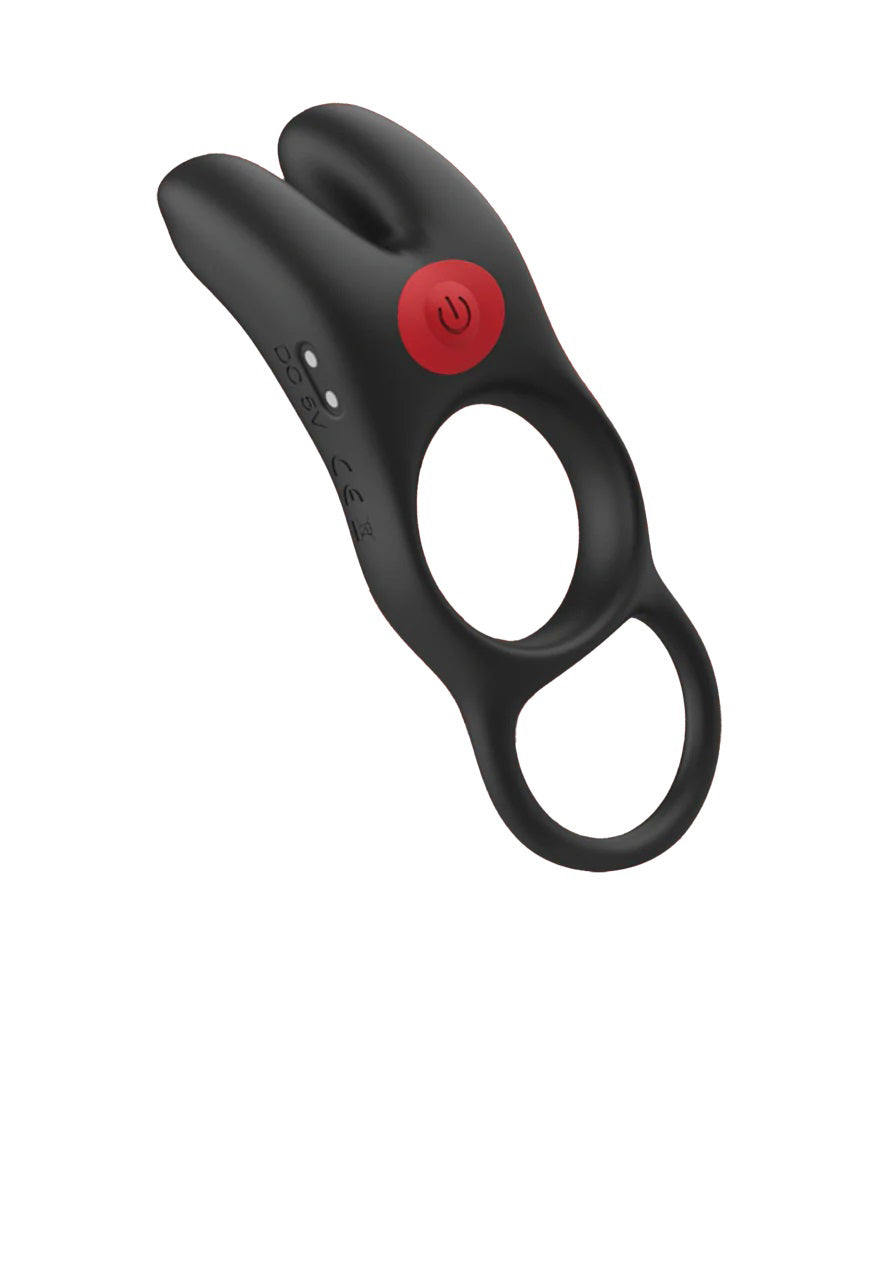 Red Dot Vibrating Penis Ring V1 With Remote - Black/red | 847841050760 | Discreet Personal Wellness