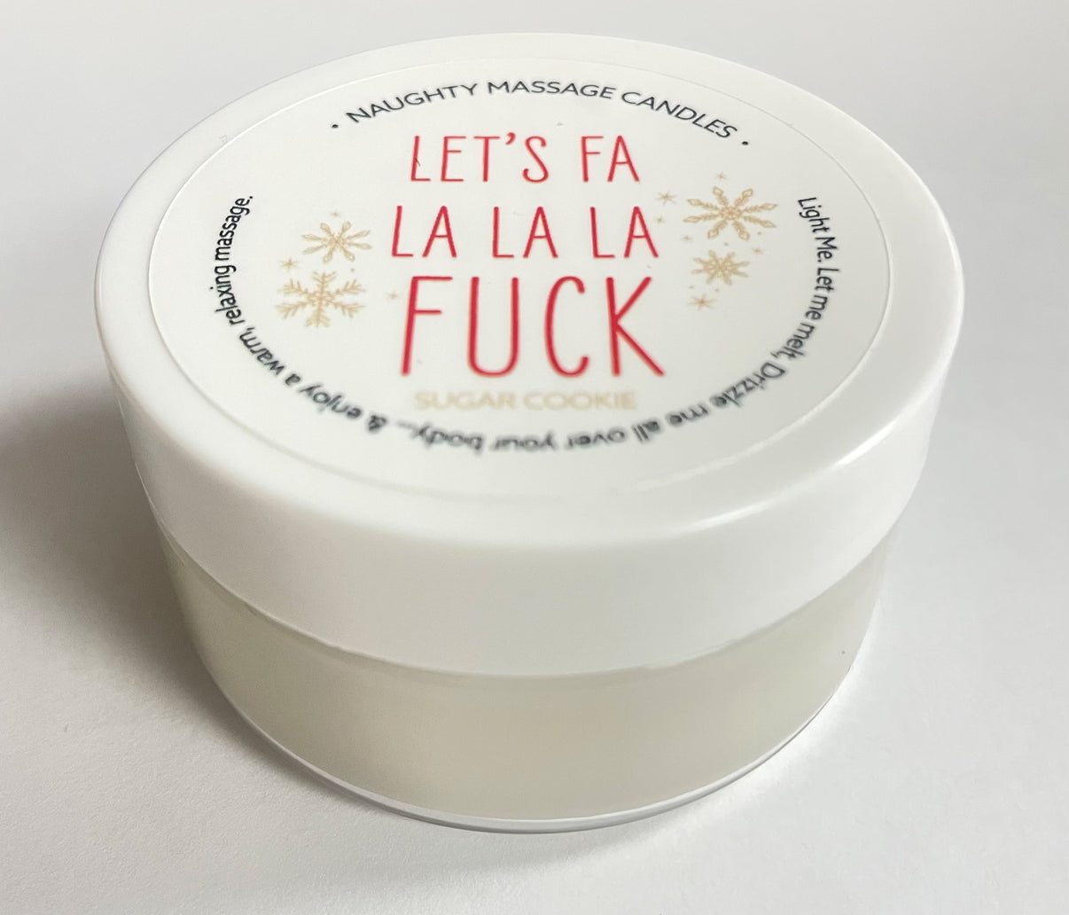 Let's Fa La La La fun Massage Candle - Sugar Cookie 1.7 Oz | 739122143097 | Discreet Personal Wellness