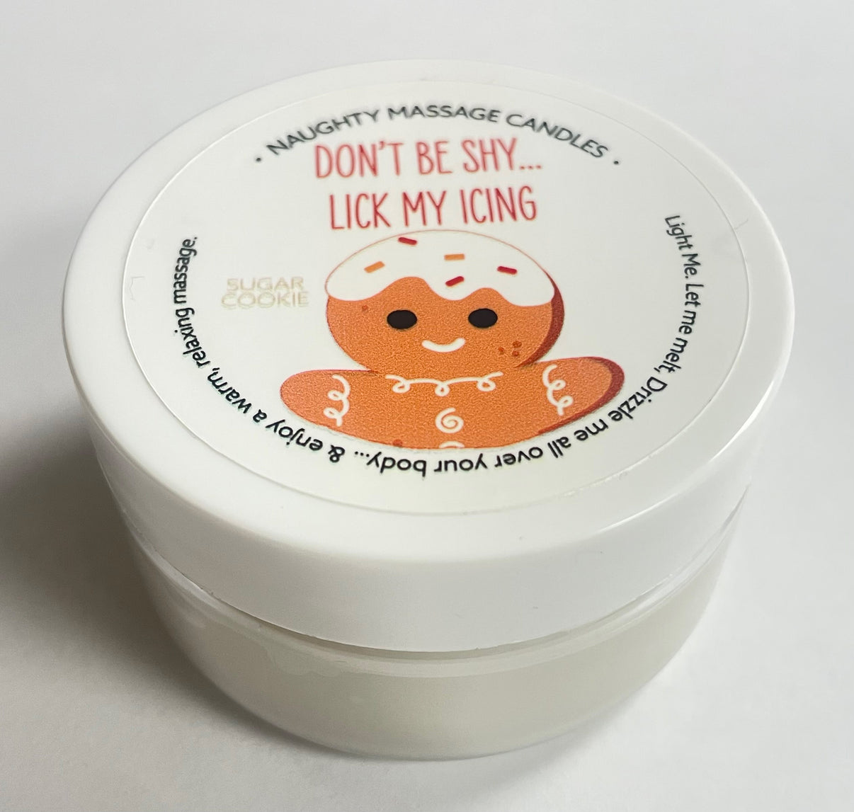 Don't Be Shy Lick My Icing Massage Candle - Sugar Cookie 1.7 Oz | 739122143103 | Discreet Personal Wellness